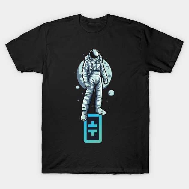 Theta Tfuel NFT Tfuel Blockchain decentralized video streaming Logo Astronaut Moon T-Shirt by Kogarashi